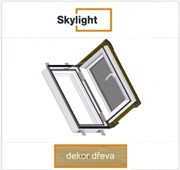 DOBROPLAST - SKYLIGHT LOFT plastový střešní výlez PVC dezén dřeva 4/7 - 45/73cm